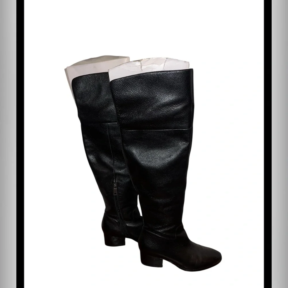 Ralph Lauren Dallyce Over The Knee Boots Women’s Size 10B Black Chic Bold Party - Picture 10 of 14